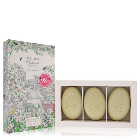 White Jasmine Three 2.1 oz Luxury Soaps By Woods of Windsor