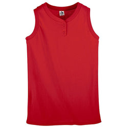 Ladies Sleeveless Two Button Softball Jersey