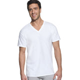 Hanes Classic Mens White V-Neck T-Shirt P6