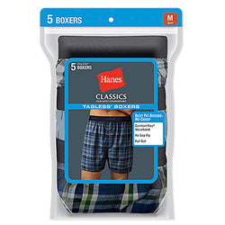 Hanes Classic Mens Yarn Dyed Exposed Waistband Boxer P5