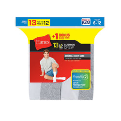 Hanes Men's Cushion Crew Socks 13-Pack (Includes 1 Free Bonus Pair)