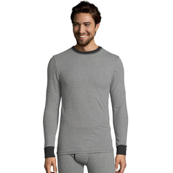 Hanes Men's 2-color Fusion Knit Thermal Crewneck