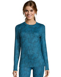 Hanes Women's Print 4-Way Stretch Thermal Crewneck