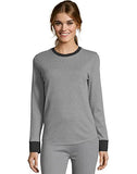 Hanes Women's Solid Color Fusion Crewneck