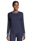 Hanes Women's Solid Color Fusion Crewneck