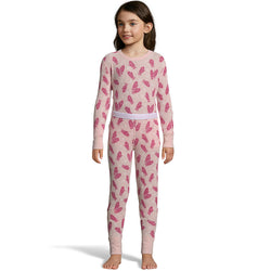 Hanes Girls' Print Waffle Knit Thermal Set