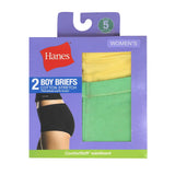 Hanes Women's Cotton Stretch Boy Briefs