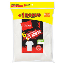 Hanes Boys' TAGLESS&reg; Crewneck Undershirt 6-Pack (Includes 1 Free Bonus Undershirt)