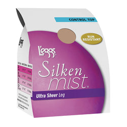 L'eggs Silken Mist Ultra Sheer with Run Resist Technology, Control Top Sheer Toe Pantyhose, 1-Pack