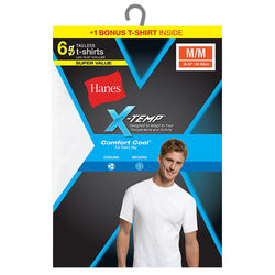 Hanes Men's Red Label X-Temp White Crew Bonus Pk P5 +1 Free