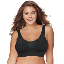 Just My Size Pure Comfort&reg; Wirefree Bra with Lace Trim & Back Close