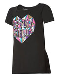 Hanes Girls' Be Youtiful Graphic Peplum Tee