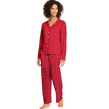 Hanes Knit Notched Collar PJ Set-Plus