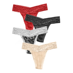 Maidenform One Size Lace Thong, 4-Pack