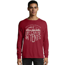 Hanes ComfortWash™ Life in Tents National Park Graphic Long Sleeve Tee