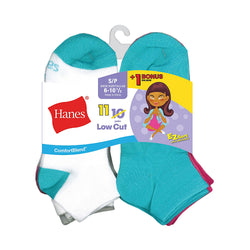 Hanes ComfortBlend&reg; EZ-Sort&reg; Girls' Low Cut Socks 11-Pack (Includes 1 Free Bonus Pair)