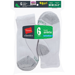 Hanes Classics Boys' Ankle EZ Sort Socks 6-Pk