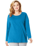 Just My Size Long-Sleeve Scoop-Neck 100% Cotton Women's Tee