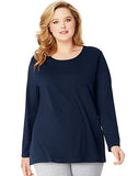 Just My Size Long-Sleeve Scoop-Neck 100% Cotton Women's Tee