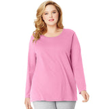 Just My Size Long-Sleeve Scoop-Neck 100% Cotton Women's Tee