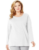 Just My Size Long-Sleeve Scoop-Neck 100% Cotton Women's Tee