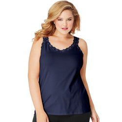 JMS Stretch Jersey Lace Trim Tank