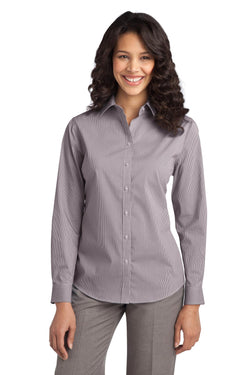 Port Authority® Ladies Fine Stripe Stretch Poplin Shirt. L647