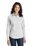 Port Authority® Ladies Stain-Release Roll Sleeve Twill Shirt. L649